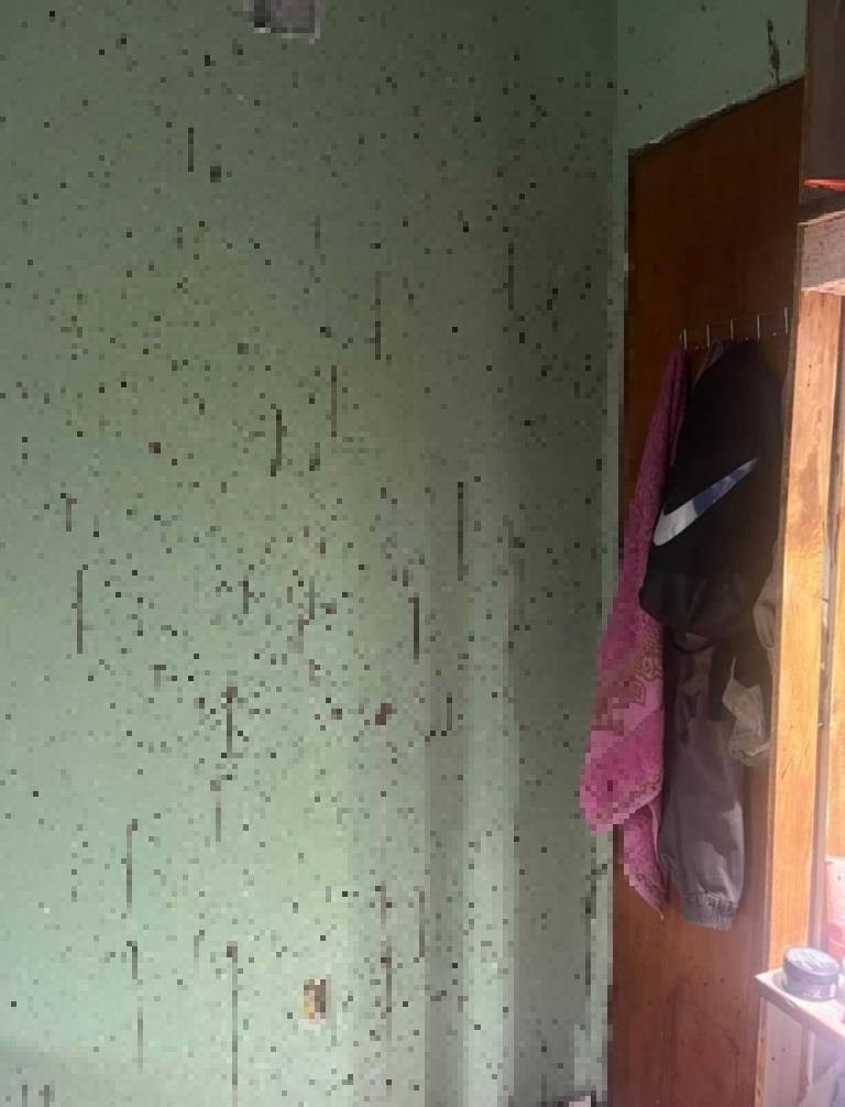 Sangue das vítimas ficou espalhado pela casa. (Foto: Divulgação.)