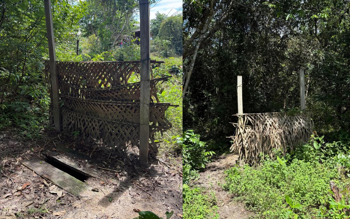 Estrutura improvisada fica na parte de trás da escola municipal Veneza, no interior do Amazonas