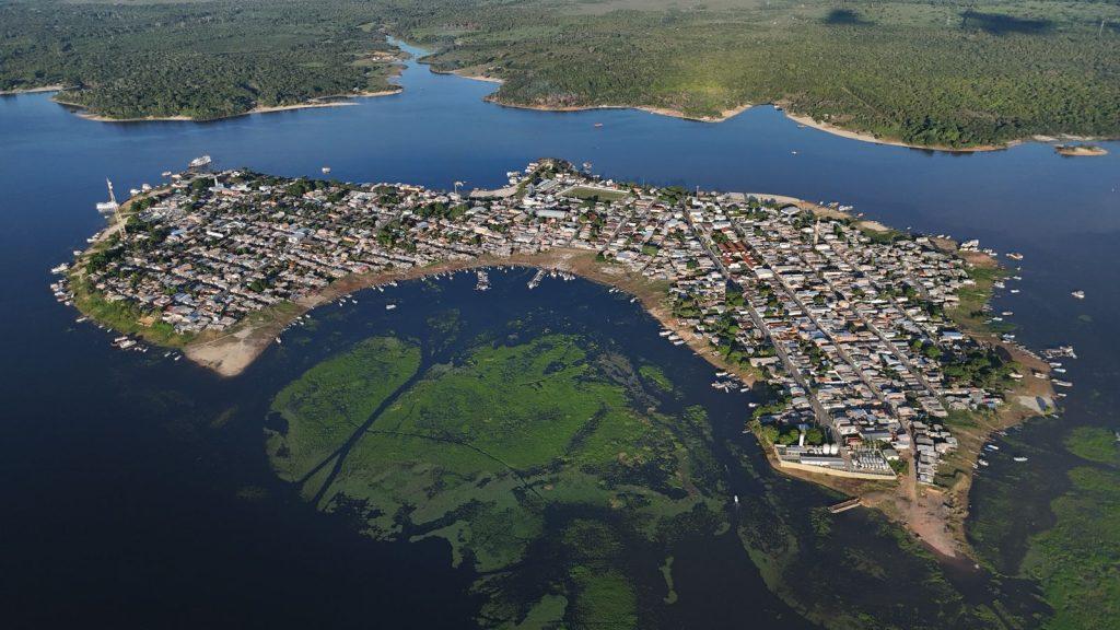 Cidade-ilha, sede do município de Nhamundá, de 21 mil habitantes, no Amazonas. Foto: Prefeitura de Nhamundá