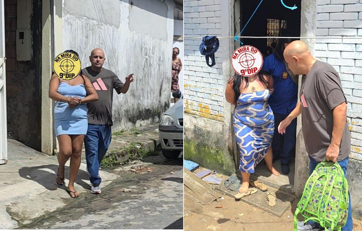 Momento da prisão de duas das suspeitas