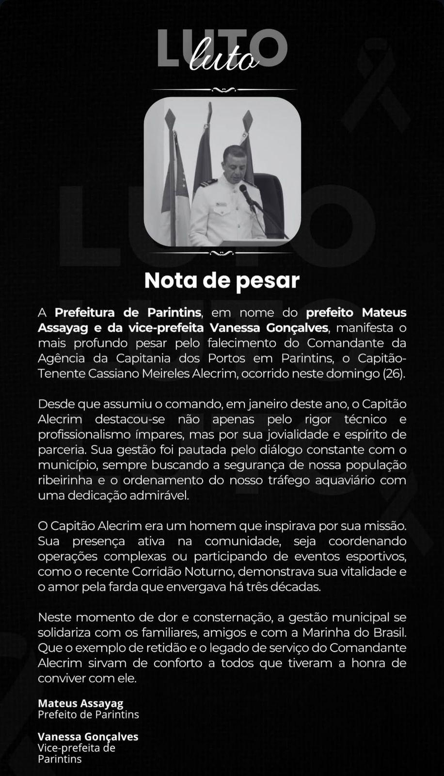 Nota de pesa da Prefeitura de Parintins