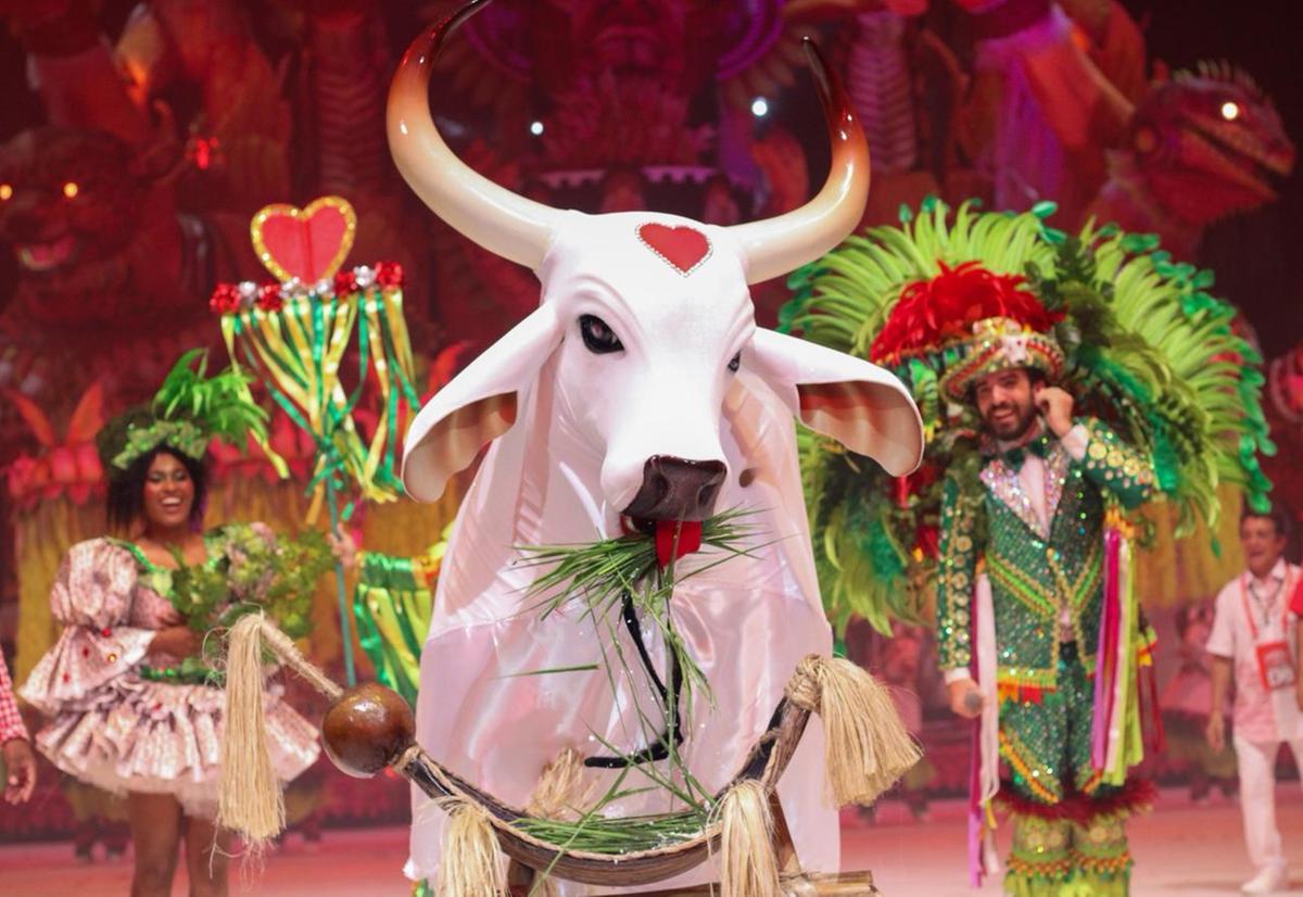 O Garantido abriu a primeira noite do Festival de Parintins 2026 com o espetáculo "Parintins: Portal do Encantamento", marcado por grandes alegorias e forte apelo visual no Bumbódromo