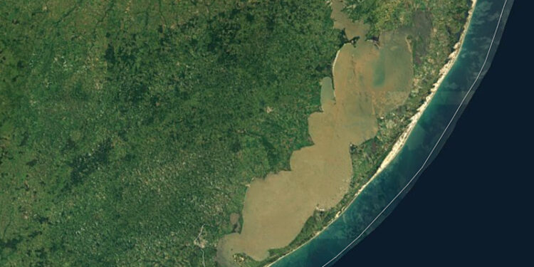 Ninguém consegue deixar de ver a maior lagoa da América do Sul no mapa do Brasil