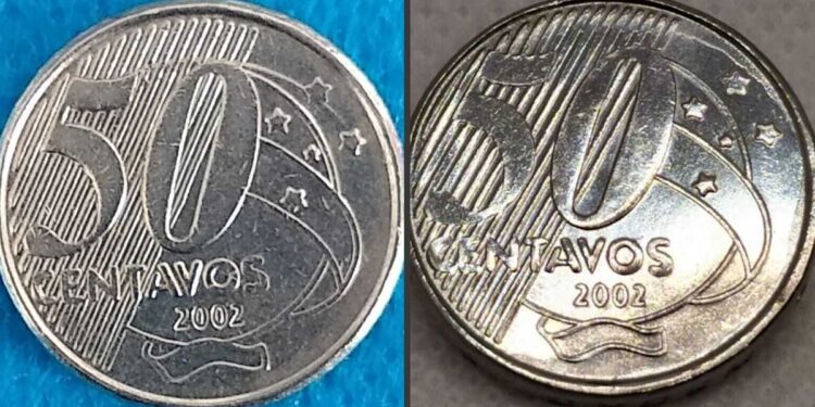 Moeda rara de 50 centavos fabricada em 2002 pode valer 400x mais hoje
