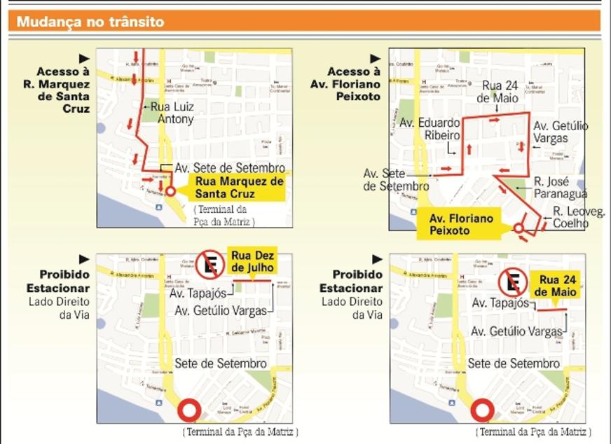 Enchente: motoristas ainda estão confusos com as mudanças no Centro de Manaus