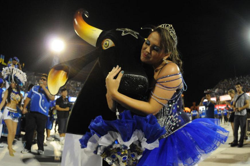 Bumbódromo fica azulado com ensaio técnico do Caprichoso