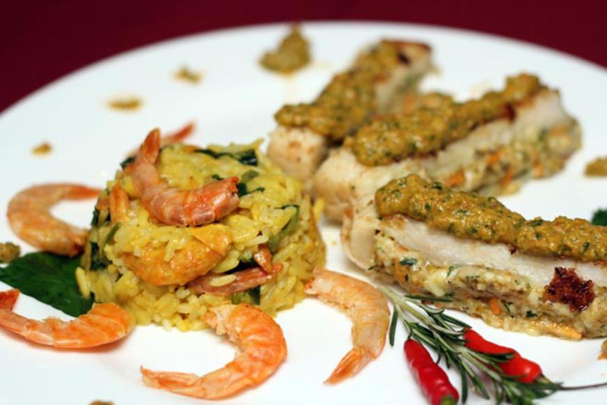 Pirarucu Recheado ao Risoto de Tacacá