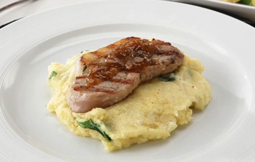 Picanha Suína no Grill com Polenta