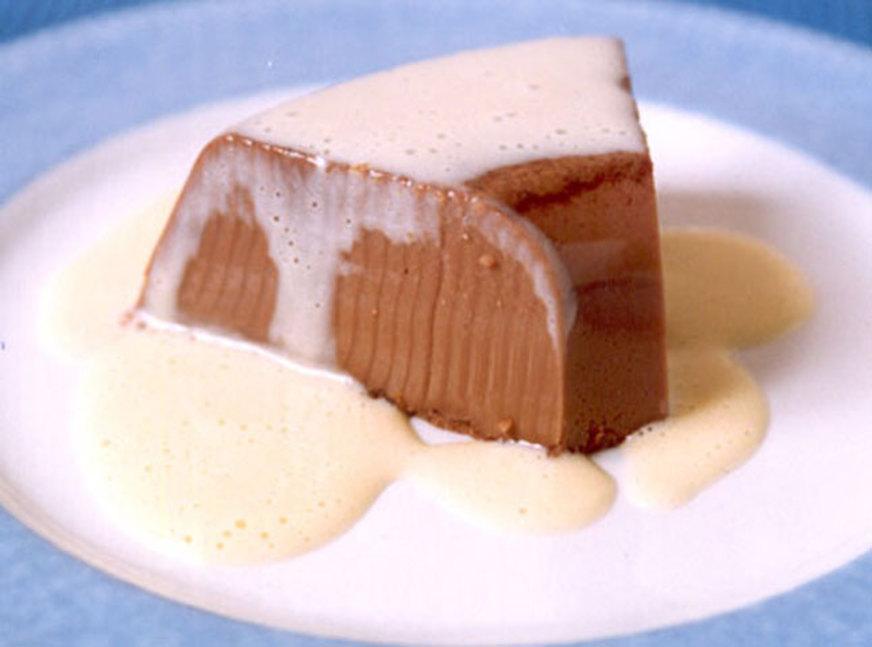 Flan de Chocolate com creme inglês