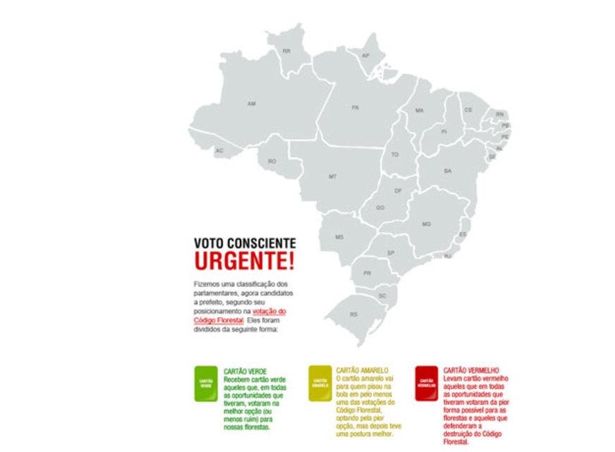 Campanha “Não vote em quem votou contra as florestas” mostra ação de prefeituráveis sobre o Código Florestal