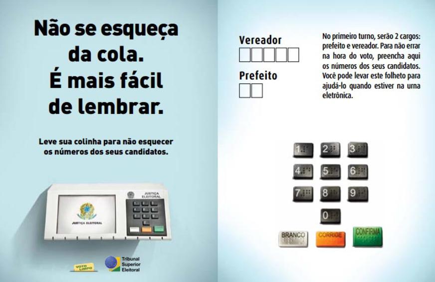 Imprima sua Cola Eleitoral para ir à urna de votação