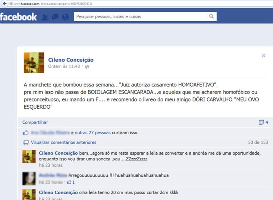 Associação GLBT classifica como homofóbico post do cantor Cileno