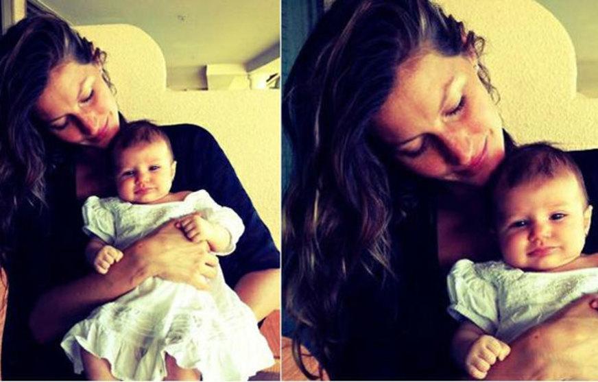 Gisele no Havaí com filhos e marido