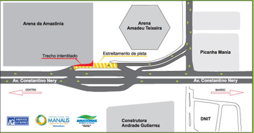 Trânsito no entorno da Arena da Amazônia será alterado