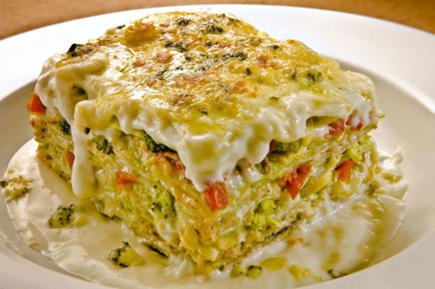 Lasanha vegetariana crocante