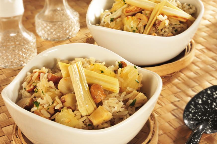 Arroz cateto integral com palmito