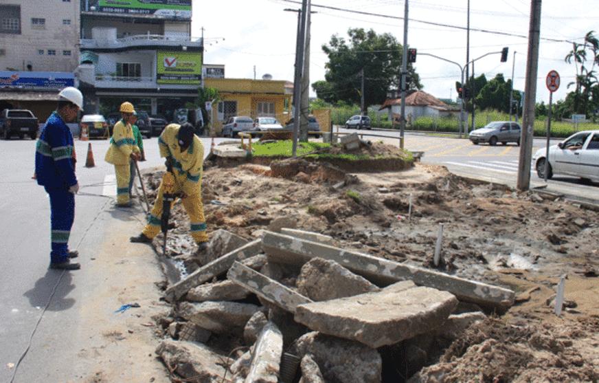 Obras coordenadas pela Seminf em ciclovia segue em ritmo lento
