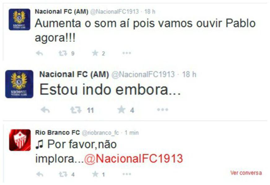 Após eliminação da Série D, perfil do Nacional no twitter entra na onda da ‘zoeira’