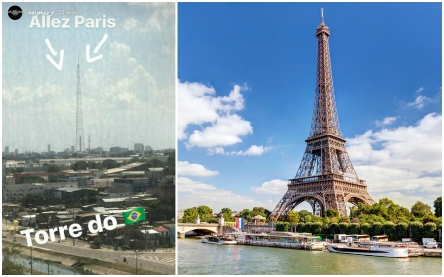 Neymar compara torre de telefonia de Manaus com a Torre Eiffel