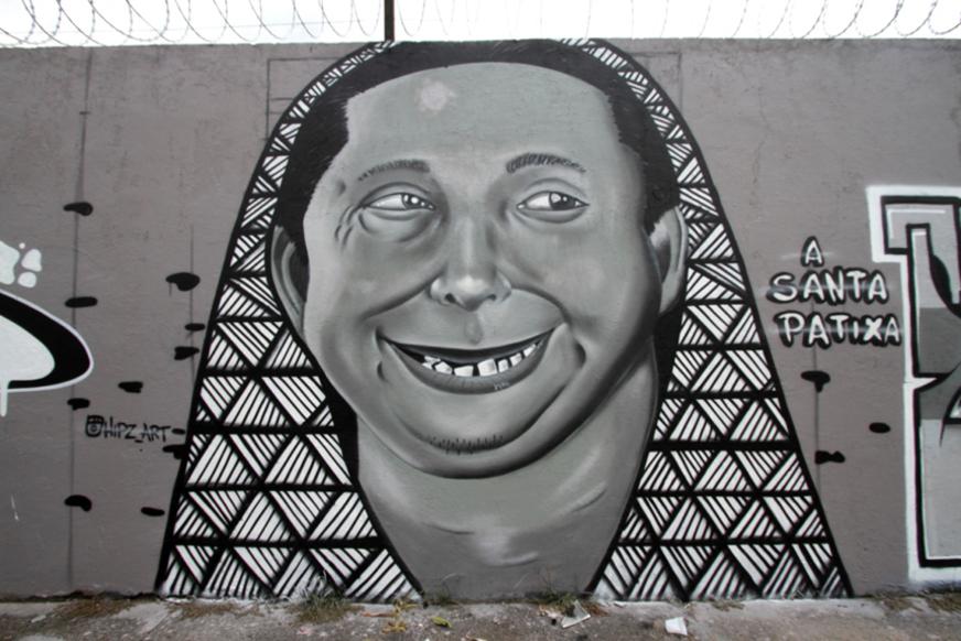 Artista amazonense faz grafite de 3,5 metros em homenagem a Patixa Teló