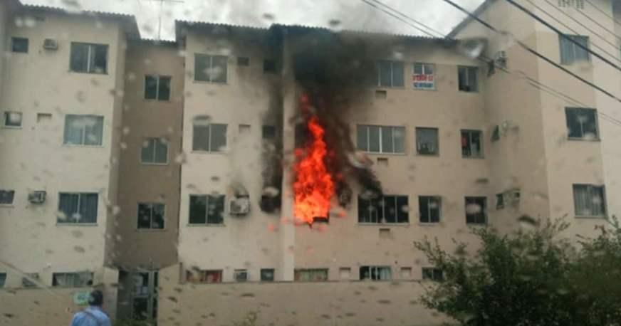 Princípio de incêndio destrói parte de apartamento em condomínio na Zona Norte