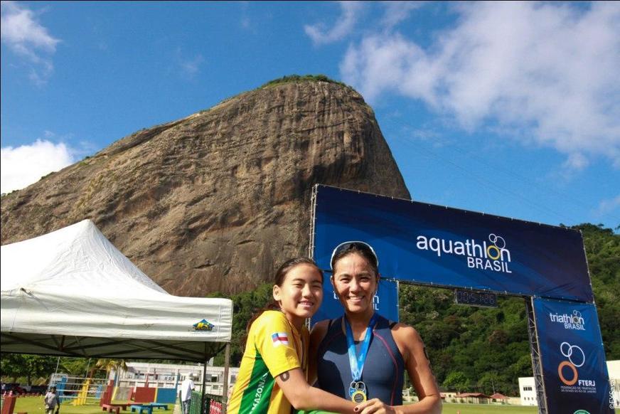 Mãe e filha do Amazonas sobem ao pódio em etapa do Brasileiro de Aquathlon