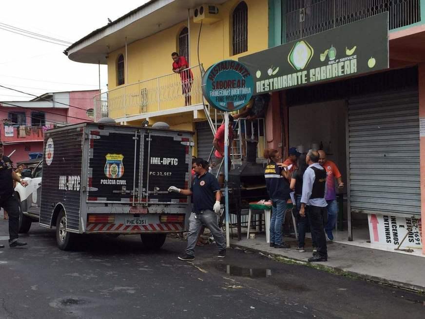 Homem termina de almoçar e é executado com 11 tiros em restaurante de Manaus