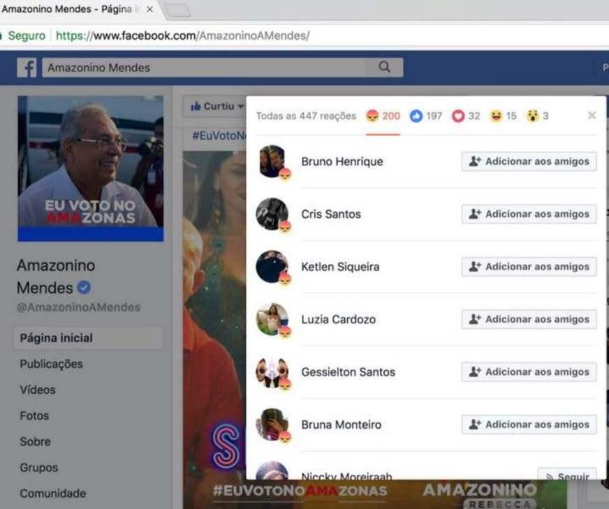 Amazonino denuncia ação de ‘haters’ no Facebook