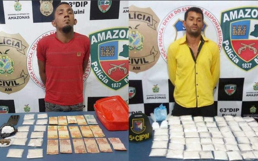 Polícia Civil prende duas pessoas com cocaína e pasta-base em Pauini