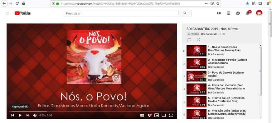Garantido disponibiliza versão oficial de toadas do CD 2019 no YouTube