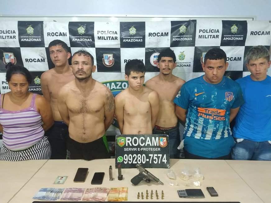 Com arma e munições, sete são presos suspeitos de tráfico de drogas no Educandos