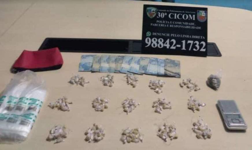 Homem é preso por roubo e tia e sobrinho por tráfico de drogas no Jorge Teixeira