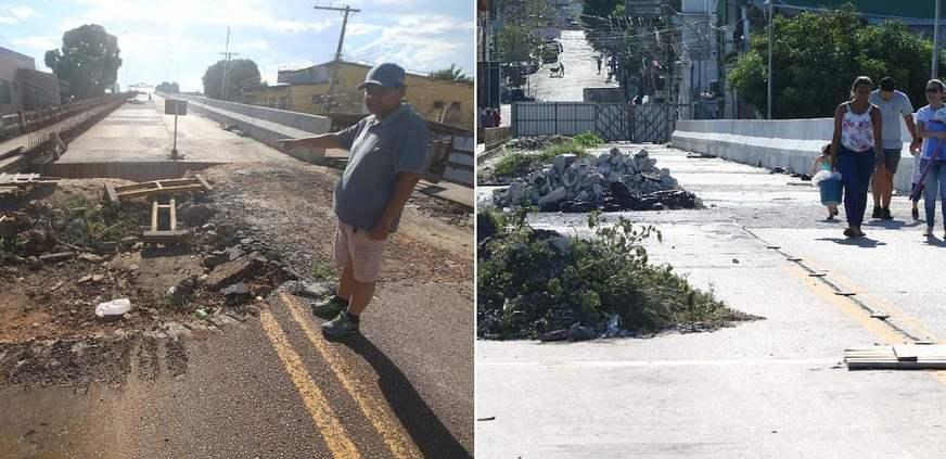 Paralisação das obras na ponte do Educandos prejudica comércio e moradores