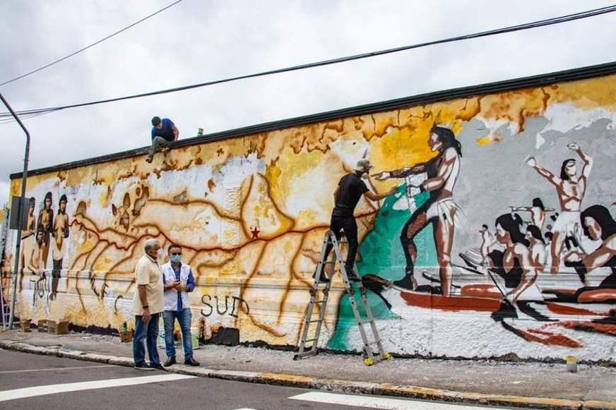 Mural sobre a presença indígena será destaque em memorial no Centro de Manaus