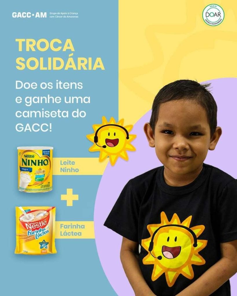 GACC-AM realiza Troca Solidária para arrecadar leite e suplementos