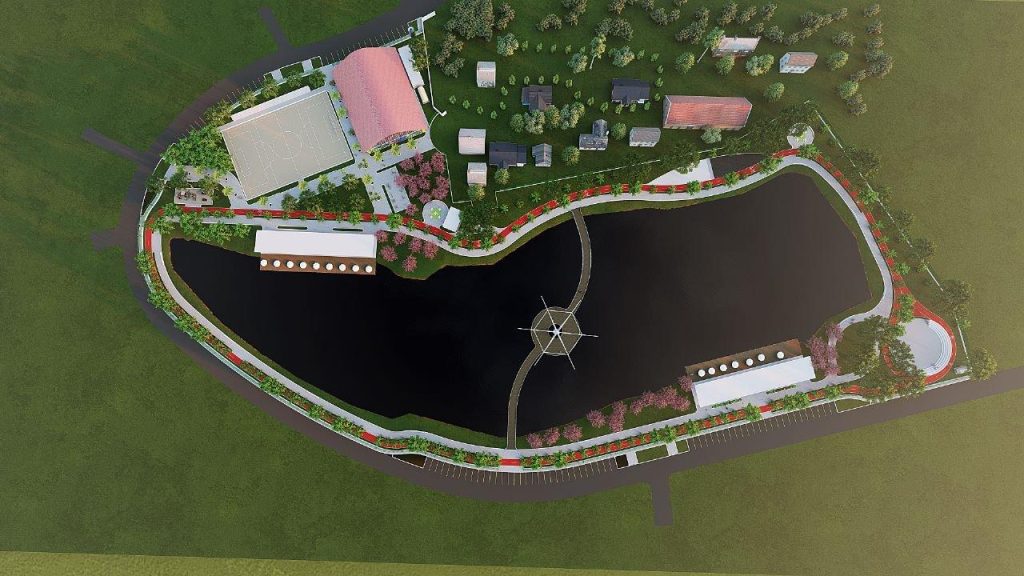 Deque no meio da lagoa do Parque São Pedro é destaque de projeto arquitetônico