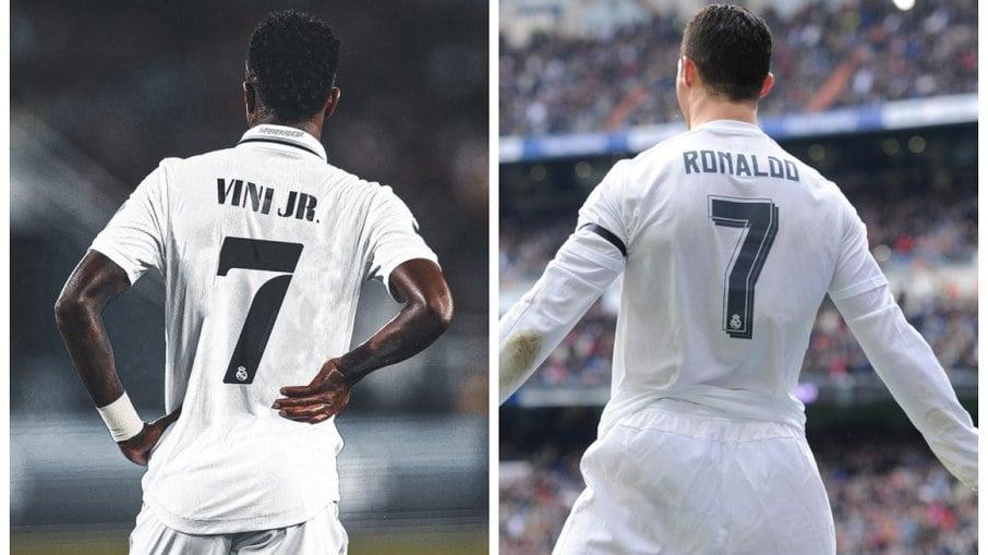 Vinícius Jr assume a histórica camisa 7 de Cristiano Ronaldo no Real Madrid