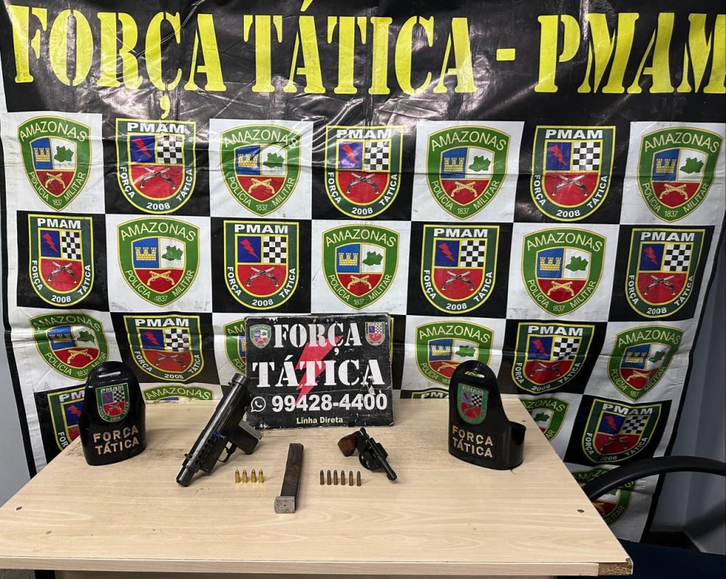 Trio é preso e adolescente é apreendido com armas em Manaus