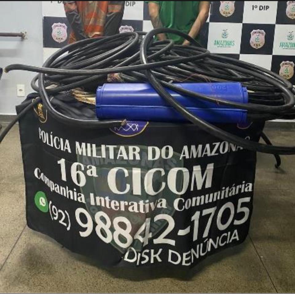 Dupla é presa em flagrante por furto de cabo da rede telefônica