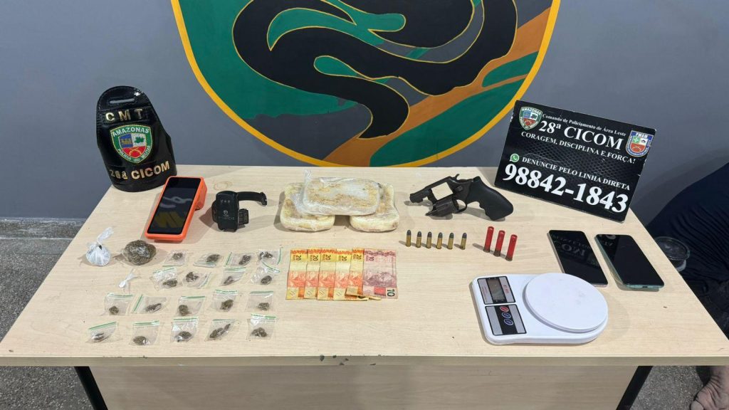 Tráfico de drogas: ‘Uere’ é preso com drogas e armas na zona leste de Manaus
