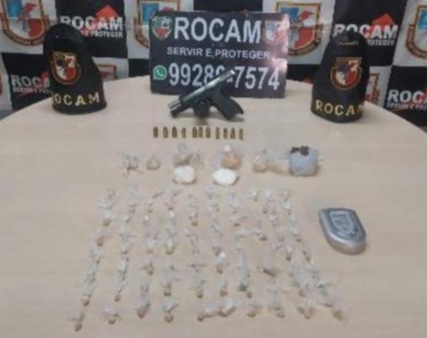 Traficante é preso com drogas, arma e munições na zona Centro-Sul de Manaus