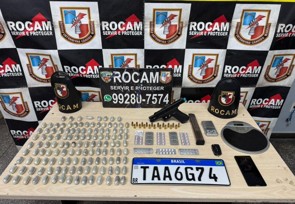 Em Manaus, traficante internacional é preso com cápsulas de droga e arma de uso restrito