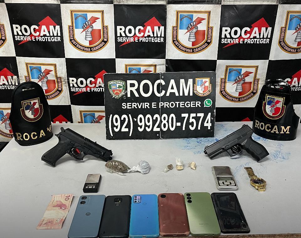 Trio de traficantes foge para bar na zona norte de Manaus, mas é preso por policias da ROCAM