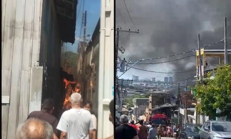 Incêndio atinge seis casas no Morro da Liberdade