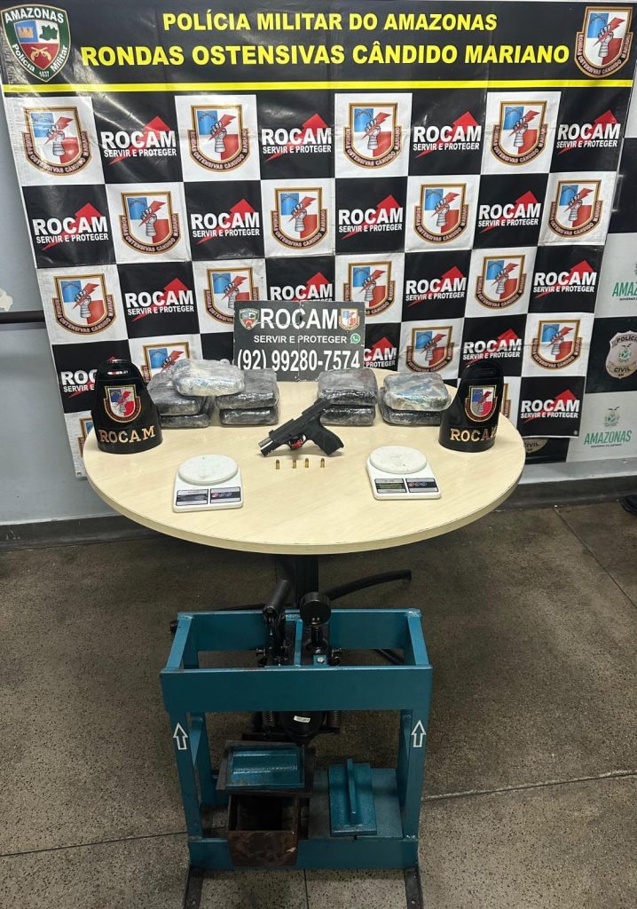 Rocam apreende arma, drogas e equipamentos de tráfico em quitinete na Praça 14