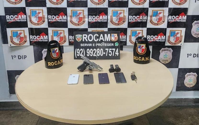 Trio é preso com arma no Centro de Manaus