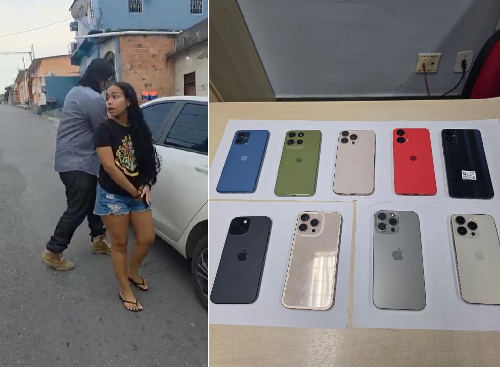 Casal é preso em Manaus ao tentar vender celulares roubados após show no Dom Pedro