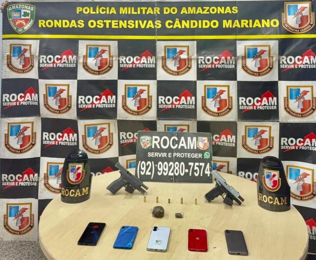 Quadrilha é presa com arma e drogas em residência no bairro Compensa, em Manaus