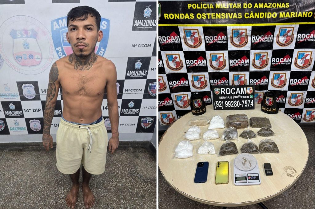 Rocam prende suspeito com cocaína, maconha e oxi