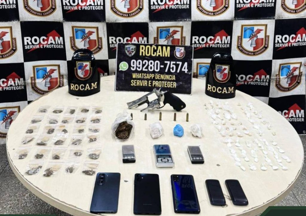 Rocam prende mulher com arma e 95 porções de drogas no Jorge Teixeira